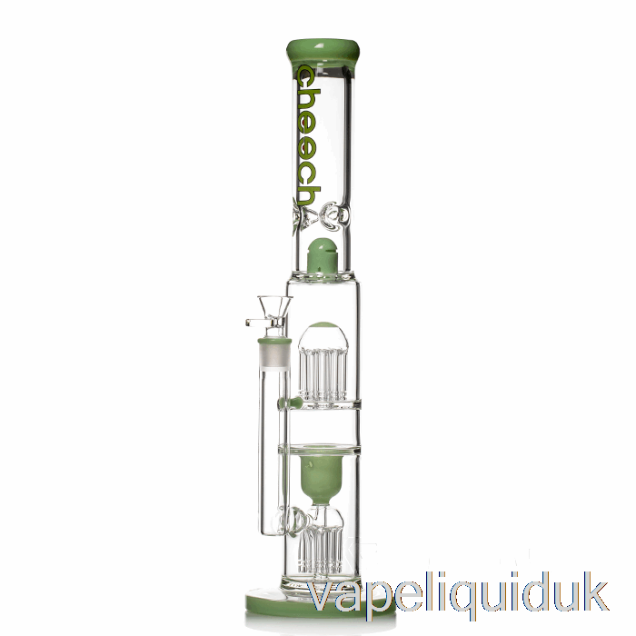 Cheech Glass Double Tree Big Rig Bong Green Vape Juice